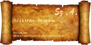 Szittner Aranka névjegykártya